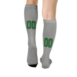 Custom Gray Emerald Green Knee-High Sock