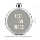 Custom Gray Cream Hip Flask