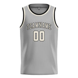 Custom Gray & Cream Colors Design Sports Basketball Jersey
