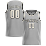 Custom Gray & Cream Colors Design Sports Basketball Jersey