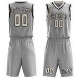 Custom Gray Cream Basketball Set