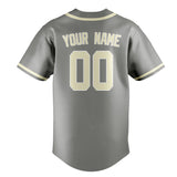 Custom Gray & Cream Colors Design Sports Baseball Jersey