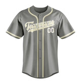 Custom Gray & Cream Colors Design Sports Baseball Jersey