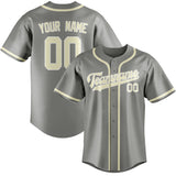 Custom Gray & Cream Colors Design Sports Baseball Jersey