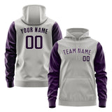 Custom Gray Purple Hoodie