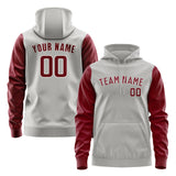 Custom Gray Crimson Red Hoodie