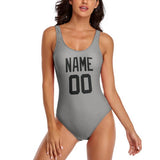 Custom Gray Black Swimsuit