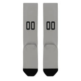 Custom Gray Black Knee-High Sock