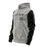 Custom Gray Black Hoodie 0404171704B31817