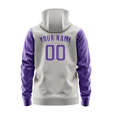 Custom Gray Light Purple Hoodie 0404232304B31823
