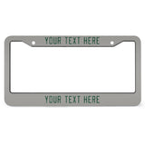 Custom Gray Green License Plate Frame