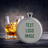 Custom Gray Green Hip Flask