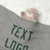 Custom Gray Green Pet Blanket