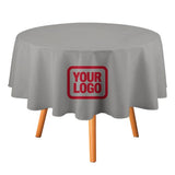 Custom Gray Red Round Table Cloth