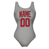 Custom Gray Red Swimsuit