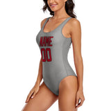 Custom Gray Red Swimsuit