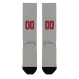 Custom Gray Red Knee-High Sock
