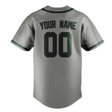 Custom Gray & Green Colors Design Sports Baseball Jersey
