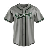 Custom Gray & Green Colors Design Sports Baseball Jersey
