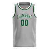 Custom Gray & Green Colors Design Sports Basketball Jersey