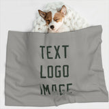 Custom Gray Dark Green Pet Blanket