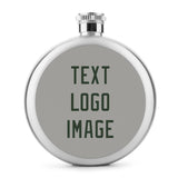 Custom Gray Dark Green Hip Flask