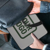 Custom Gray Dark Green Laptop Bag
