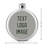 Custom Gray Dark Green Hip Flask