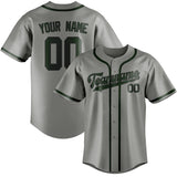 Custom Gray & Dark Green Colors Design Sports Baseball Jersey