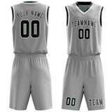 Custom Gray Dark Green Basketball Set