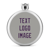 Custom Gray Purple Hip Flask
