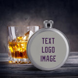 Custom Gray Purple Hip Flask