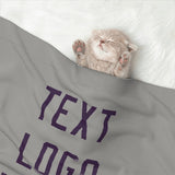 Custom Gray Purple Pet Blanket