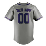 Custom Gray & Purple Colors Design Sports Baseball Jersey