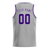 Custom Gray & Purple Colors Design Sports Basketball Jersey