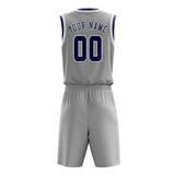 Custom Gray Purple Basketball Set