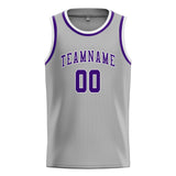 Custom Gray & Purple Colors Design Sports Basketball Jersey