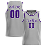 Custom Gray & Purple Colors Design Sports Basketball Jersey