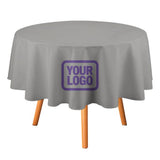 Custom Gray Light Purple Round Table Cloth