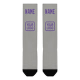 Custom Gray Light Purple Knee-High Sock