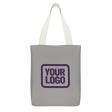 Custom Gray Light Purple Canvas Tote Bag