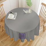 Custom Gray Light Purple Round Table Cloth