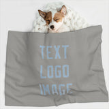 Custom Gray Light Blue Pet Blanket