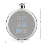 Custom Gray Light Blue Hip Flask