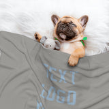 Custom Gray Light Blue Pet Blanket