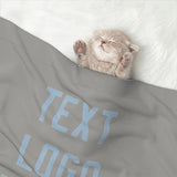 Custom Gray Light Blue Pet Blanket