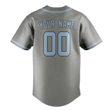 Custom Gray & Light Blue Colors Design Sports Baseball Jersey