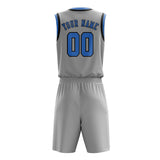 Custom Gray Light Blue Basketball Set