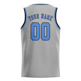 Custom Gray & Light Blue Colors Design Sports Basketball Jersey