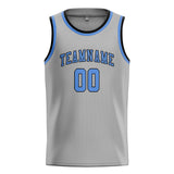Custom Gray & Light Blue Colors Design Sports Basketball Jersey